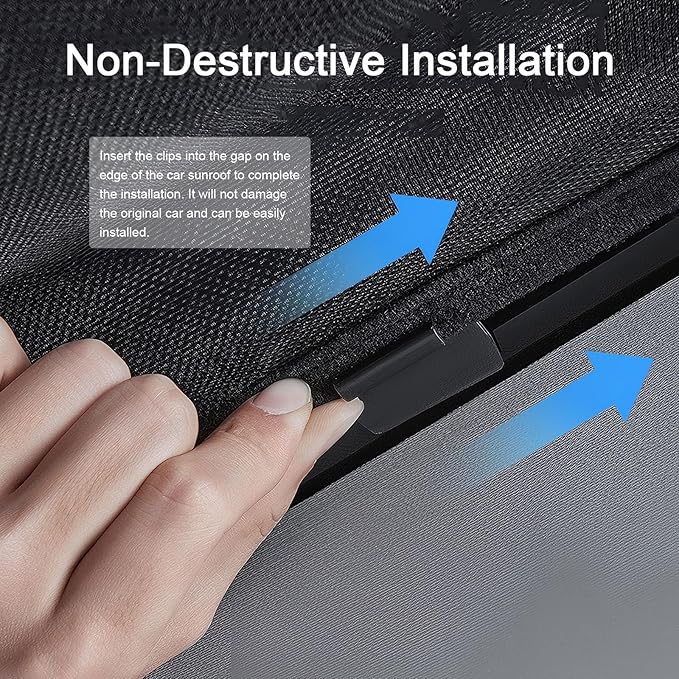 Glass Roof Sun Shade Compatible with Volvo Accessories C40 2021-2023, Foldable One-Piece Sunshade Roof, Heat Insulation Sun UV Protection Car Sunroof Sunshade