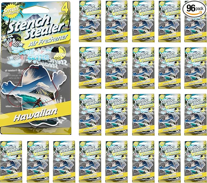 Car Air Fresheners- Long Lasting Scent, Odor Eliminator, Home Essentials, Fresh Fragrance- 96 Pack- Hawaiian