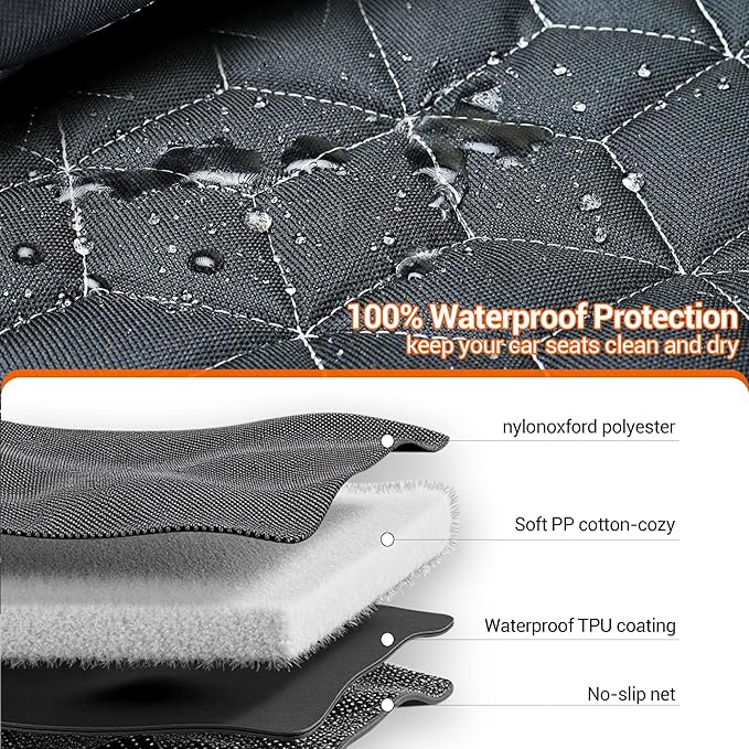 Bench Dog Car Seat Covers for SUV, Waterproof Dog Seat Cover for Back Seat Fit Ford Explorer Heavy Duty Non Slip Back Seat Cover Protector for Chevrolet Tahoe/Yukon/Suburban/Expedition