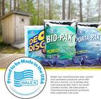 Walex Bio-Pak Black Holding Tank Deodorizer & Waste Digester Drop-Ins - Advanced Enzyme Formula for Rapid Breakdown of Waste & Paper, Removes Odors & Cleans Tank, Biocide Free - Mint, 50-Pack