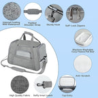 FluffyDream Pet Travel Carrier Soft Sided Portable Bag for Cats, Small Dogs, Kittens or Puppies, Collapsible, Durable, Airline Approved, Travel Friendly (Grey, 17.0" L x 10.0" W x 11.0" H) (Grey)