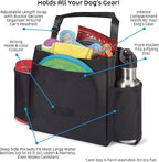 Mobile Dog Gear, Car Seat Back Organizer Travel Bag, Includes Built-in Waste Bag Dispenser and 1 Bag Roll, Black, Meets Airline Requirements