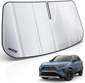 MZS Windshield Sun Shade Compatible with RAV4 2019-2026 / RAV4 Prime 2021-2026, Foldable SUV Front Window Sunshade with Storage Pouch, Sun Visor Shield Accessories for Interior Protector