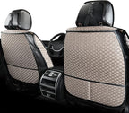 Luxury Full Coverage Car Seat Covers, Premium Breathable 3D Diamond Pattern Fabric, All-Season Automotive Interior Seat Protectors, Universal Fit for Sedan SUV Truck (2 Fronts Beige)