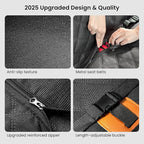 REEVAA Dog Car Seat Cover for Back Seat, Hard Bottom Dog Hammock, Pet Bed Extender for 2-4 Large/Medium Dogs, Waterproof Seat Protector, Universal L Size Fits for Car/SUV, Black+Orange