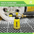 Foam Cannon Dual Connector Accessory for Pressure Washer, Double Tip Attachment Soap Cannon with Replacement Adapter for Portland Husky and Ryobi Power Washer, 1/4" Quick Connect, 5 Nozzles