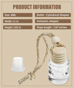 ESEWALAS 5PCs Hanging Car Air Freshener, Empty Glass Perfume Bottlespendant Bottle, Air Freshener Pendant