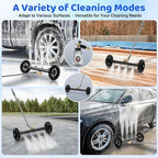 Tool Daily Undercarriage Pressure Washer Attachment 16 Inch, Dual-Function Undercarriage Cleaner with 1-Liter Foam Cannon, Under Car Wash Water Broom with 3 Pieces Extension Wand, 3600 PSI