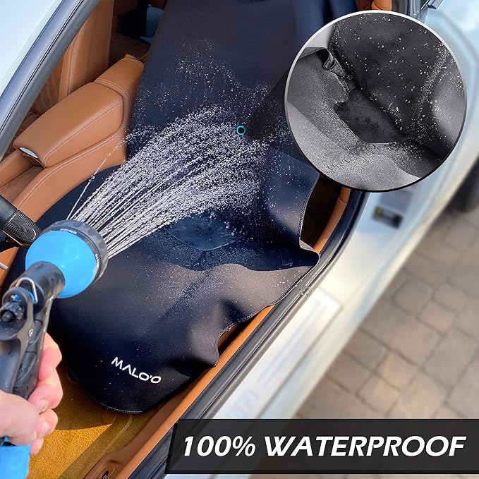 Malo’o SeatGuard Waterproof Car Seat Cover, Neoprene Universal Seat Protector for Trucks and Cars, Heavy Duty Seat Cover for Sports Gear, Dogs and Wet Clothing, Black, Large
