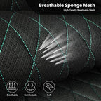 CAR PASS Thick Foam 3D Air Mesh Leather Car Seat Covers Front Seats Only, Breathable Premuim Leather Two Front Seat Cover, Airbag Compatible Universal Fit for 95% Sedan Van Truck SUV,Black and Mint