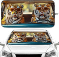 Tiger Car Windshield Sun Shade Foldable Sunshade Front Window Cover Sun Visor Protector Accessories (59x27.5 inches)