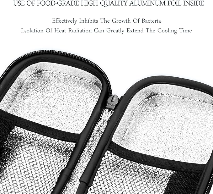 SHBC Insulin Cooler Travel Case for Diabetic Organize Medication Insulated Cooling Bag with 2 Ice Packs Black