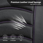 CAR PASS Comfortable 3D Foam Mesh Leather Car Seat Covers Front, Air Cool Mesh Breathable Front Seat Covers for Car, Universal for SUV Truck Sedan Automotive, Airbag Compatible,Black Purple