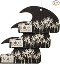 ulu Lagoon Hanging Car Air Freshener | Tropical Beach Coconut Surf Wax Scent Mini Wave | Long Lasting Car Freshener, Closet and Beyond | Made In USA | 3 Pack (White Palms)