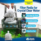 Aquatic Experts High Flow Filter Media Bag - Durable Filter Bags for Fish Tank, Secure Aquarium Media Bag with Drawstring, Media Bags for Aquarium and Pond, High Flow (White), 3” x 8” - 8 Pack