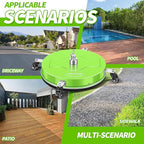 19'' Pressure Washer Surface Cleaner with 4 Wheels - Stainless Steel Surface Cleaner for Pressure Washer Attachment for Concrete, Driveway, Patio, Sidewalk, Deck and Driveways (19 INCH GREEN)