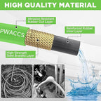 PWACCS Pressure Washer Hose 100FT, 3/8" Quick Connect Power Washing Hose Kink Resistant Steel Wire Braided, M22 14 Adapters, Cold/Hot Water, 4000 PSI