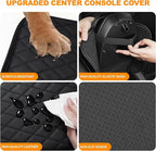 Center Console Cover for Cars Fit for Jeep Grand Cherokee Leather Armrest Covers with 2 Storage Bags(Black)
