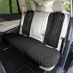FH Group Car Seat Cushion Rear Set Black Faux Leather Automotive Seat Cushions - Universal Fit, Rear Car Seat Cushions With Non-slip Silicone Backing for SUV, Sedan, Van, Black - Rear Set