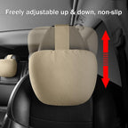 2pcs Car Neck Pillow for headrests,Support Drive Seats Head Cushion Pillows,Microfiber Velvet,Plant-Based Polyester,Thickness & Height Adjustable,11.8x7.5,Inner Liner fillable (Black Color)