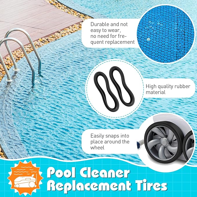 3 Pcs Pool Cleaner All Purpose Tire Replacement Part Compatible with Polaris Black Max, 3900 Sport, 480, and P39 Replacement Tire for Pool Cleaner