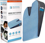 Premium Wedge Car Seat Cushion for Driving - Sciatica Seat Cushion for Car, Office, Home, Back Pain, Hip Support, Sciatica Pain Relief - Ergonomic Non-Slip Memory Foam Driving Pillow 17.5 x 15 x 3.5
