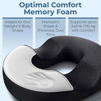 5 STARS UNITED Donut Pillow Hemorrhoid Tailbone Cushion – Large Floor Cushion for Pain Relief – Coccyx, Prostate, Sciatica, Pelvic Floor, Pressure Sores, Pregnancy, Postpartum Recovery, Black
