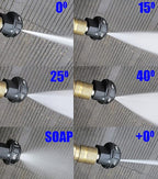 RIDGE WASHER Pressure Washer Nozzle, 6-in-1 Quick Changeover, 4000 PSI, 1/4 Inch Quick Connect