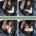 HIGOGOGO Washable Travel Pillow, Car Pillow for Kids & Adults, Travel Pillows with Removable Soft Cover and High-Support Foam, Fix Neck and Body Sitting/Sleeping on The Trip, Black