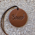 Air Flair | Leather Car Air Freshener | Blessed (Brown, 1) Leather)