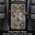 Bohemian Universal Armrest Cover Pad, Car Center Console Cushion Pad, Protect from Pet Claws, Dirt, and Sticky Fingers, Comfortable Car Decor Accessories Fit for Most Cars, Vehicles, SUVs