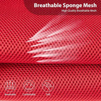CAR PASS 3D Foam Leather Car Seat Covers Two Front Seats only, Air Mesh Thick Seat Covers, All Weather Car Seat Cover Comfort & Protection for Truck,SUV,Sedan,Van, Airbag Compatible (Black Red)