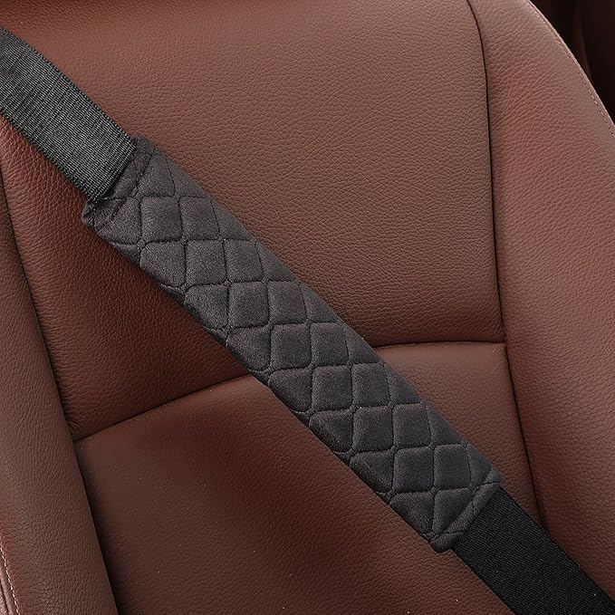 4 Pack Universal Car Seat Belt Pads, Adult Seat Belt Shoulder Strap Covers Harness Pad for Car/Bag,Soft Comfort Helps Protect You Neck Shoulder from The Seat Belt Rubbing（Black）