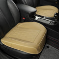 JOJOBAY 2pack Leather Car Seat Cover,Bottom Seat Covers for Cars,Front Seat Protector,Fit for 95% of Vehicles - Padded,Anti-Slip,Premium Leather(2 PCS,Beige)