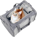 Cat Dog Carrier for Small Medium Cats Pet Carrier Bag for Cats Puppies Portable Dog Carrier Soft Pet Travel Carrier for Pet Bag Carrier Airline Approved Dog Cat Carrier (Large, Grey)