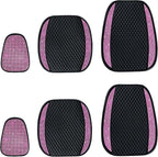 Luxury PU Leather Car Seat Cover Protector Bling Rhinestones Diamond Front Auto Seat Protector Pad for Girls Women or Ladies Auto Sparkling Crystal Universal Interior Accessories Pink 2Seats
