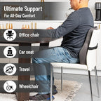 Mind Reader Air-Cloud Lumbar Cushion, Ergonomic Memory Foam Back Support Pillow for Office Chairs, Recliners, and Car Seats, Chiropractor-Recommended, Gray