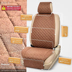 IVICY Faux Linen Front Car Seat Cover – Durable, Non-Slip Seat Protector for Cars – 1 Unit, Light Brown