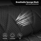CAR PASS Thick Foam 3D Air Mesh Leather Car Seat Covers Front Seats Only, Luxury Breathable Premuim PU Leather Two Front Seat Covers,Airbag Compatible Universal Fit for 95% Sedan Van Truck SUV, Black