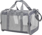 Cat Dog Carrier for Small Medium Cats Pet Carrier Bag for Cats Puppies Portable Dog Carrier Soft Pet Travel Carrier for Pet Bag Carrier Airline Approved Dog Cat Carrier (Large, Grey)