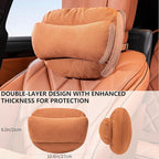 Car Headrest Pillow, Premium Suede Car Neck Pillow with Adjustable Strap, Ergonomic Car Neck Support Pillow for Relieve Driving Fatigue, Universal Fit Cars SUVs Sedan Home Office (Orange)