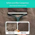 Carpet Rake for Pet Hair Removal, 30-51" Adjustable Stainless Steel Handle Rubber Broom with Squeegee, Reusable Cat & Dog Hair Remover Tool Set for Rugs, Hardwood Floors, Mats, Couch, Car