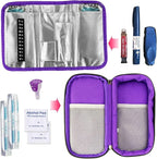 YOUSHARES Insulin Cooler Travel Case - Medication Diabetic Insulated Organizer Portable Cooling Bag for Insulin Pen and Diabetic Supplies with 2 Cooler Ice Pack