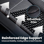Beaded Car Seat Cover – Wooden Bead Massage Support with Breathable Cooling Mesh – Universal Fit for Sedan, SUV & Truck (1 Pack, Royal Black)