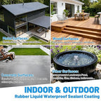 Rubber Liquid Waterproof Sealant, Waterproof Patch Seal Sealer, Cloud Gray Indoor & Outdoor Elasticity Rubber Paint, Multi Surface Foundation Leak Crack Repair-Roof Gutter Basement Water Proof Coating