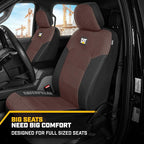 CAT Brown & Black Seat Covers for Cars, Trucks, & SUV - Set of (2) MeshFlex Car Seat Cover Front Seat Protectors - Airbag Compatible Seat Covers for SUV Interior Covers & Seat Cover Accessories
