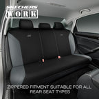 Skechers Car Seat Covers, Work Leather Seat Covers 5-Times Stronger Built-in Webbing, Oxford Fabric Seat Cover Full Sets, Airbag Compatible, Automotive Comfort for Cars, Trucks, SUVs,Grey