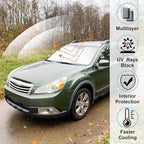 Windshield Sun Shade Custom Fit for 2010-2014 Subaru Outback Wagon Accessories Foldable Sunshade Sun Blocker Protect Car from Sun Rays & Heat Damage Keep Car Cooler