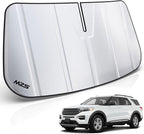 MZS Windshield Sun Shade Compatible with Explorer 2020-2026, Foldable Car Front Window Sunshade with Storage Pouch, SUV Sun Visor Shield Accessories for Interior Protector