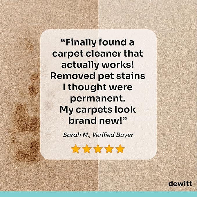DeWitt Spot Genie Pro Portable Carpet Cleaner Machine, Upholstery Cleaner – Lightweight 7.7lb Pet Stain & Odor Remover with 4 Cleaning Tools, Compact Design for Home, Car, and Furniture